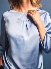 Patsy silk satin top - Chambray