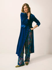 Thea silk blend velvet paisley print trouser | NRBY Clothing