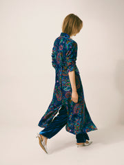 Patti Silk Blend Velvet Paisley Print Coat | NRBY Clothing