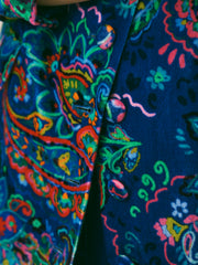 Patti silk blend velvet paisley print long coat | NRBY Clothing