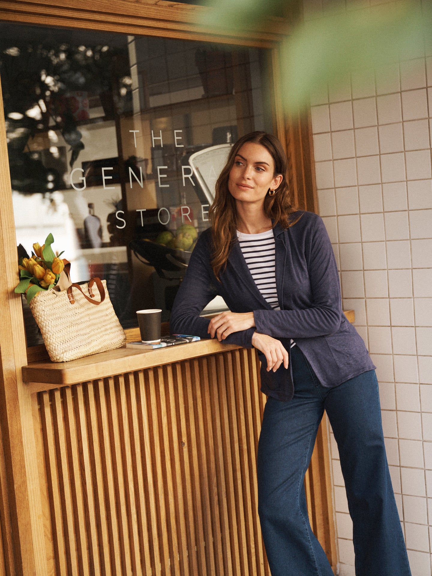 Penny linen jersey jacket - Navy