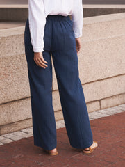 Thea cotton double cloth trouser - Navy | NRBY Clothing