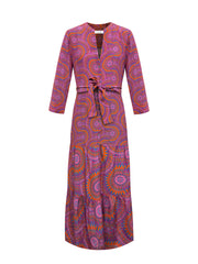 Avery silk pink batik maxi dress