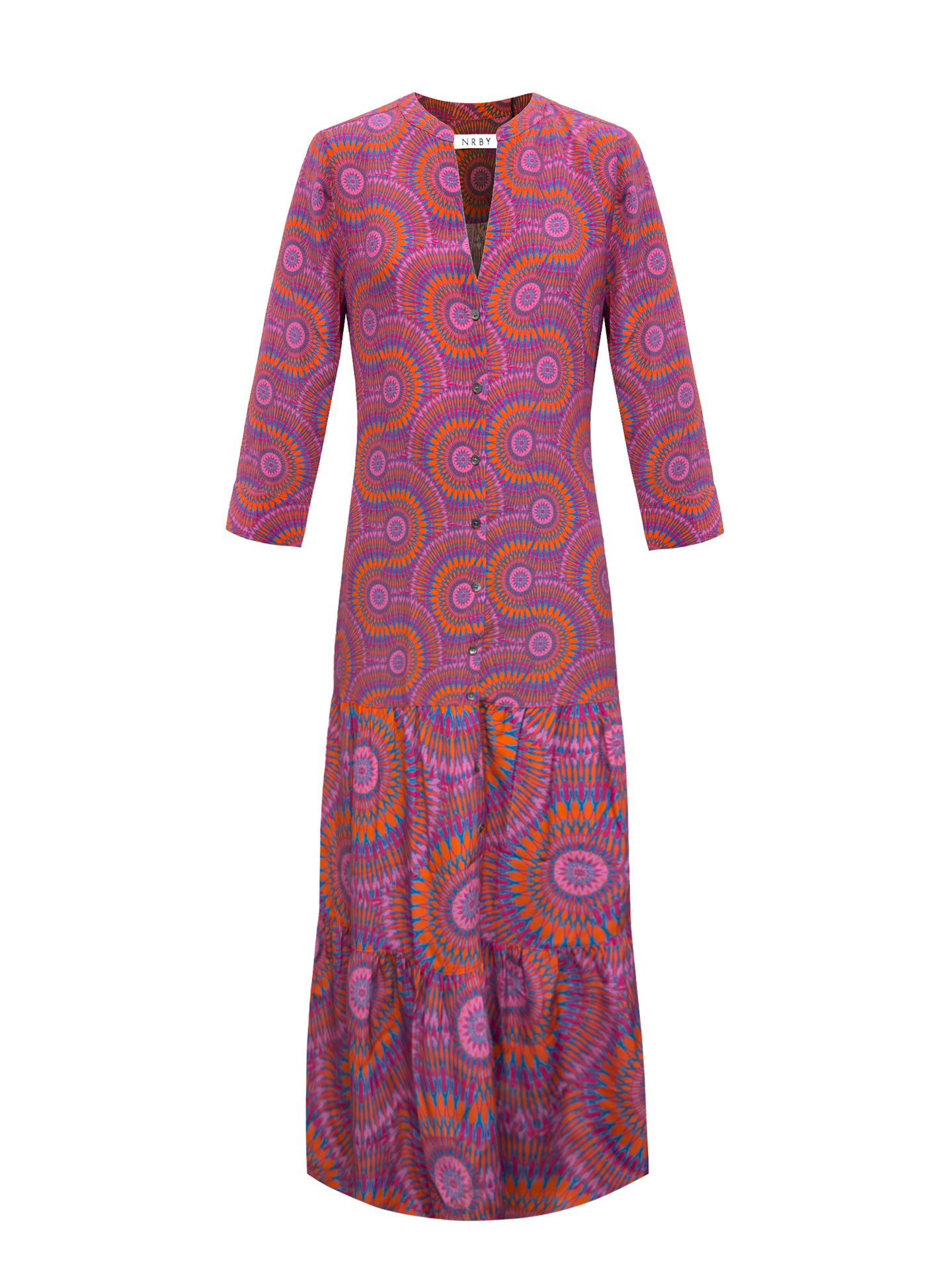 Avery silk pink batik maxi dress