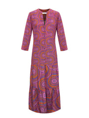 Avery silk pink batik maxi dress