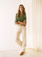 Polly silk garden path print top | NRBY Clothing