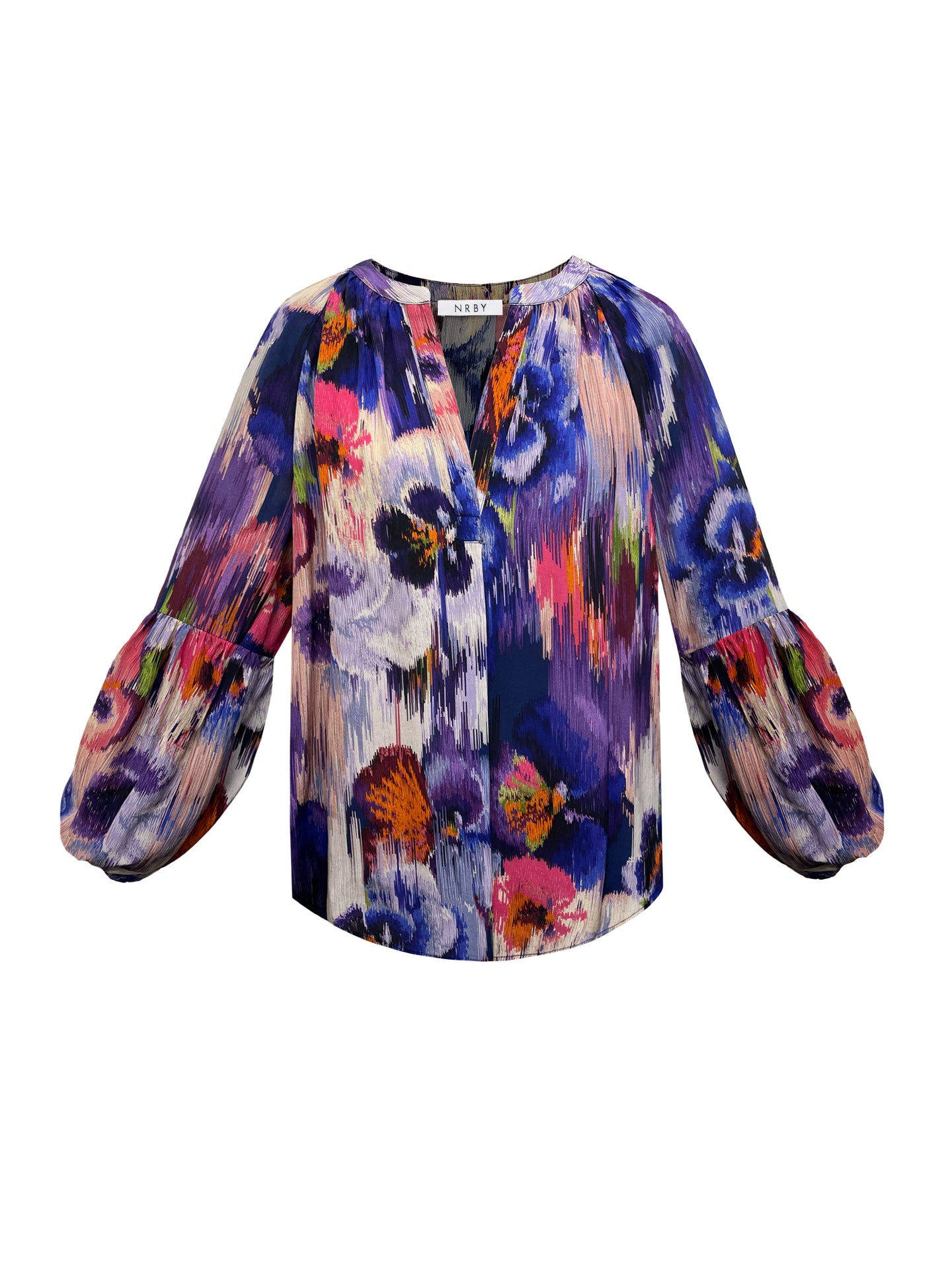 Ophelia silk pansy print shirt