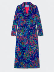 Patti silk blend velvet paisley print coat