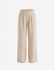 Peyton pleated linen trouser - Oyster