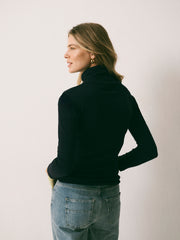 Rayne wool blend jersey roll neck - Navy | NRBY Clothing