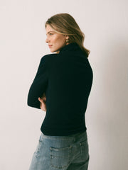 Rayne wool blend jersey roll neck - Navy | NRBY Clothing