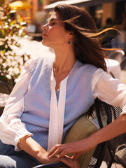 Vee cashmere tank - Soft Blue