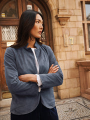 Robyn suede jacket - Denim Blue