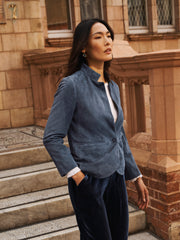 Robyn suede jacket - Denim Blue