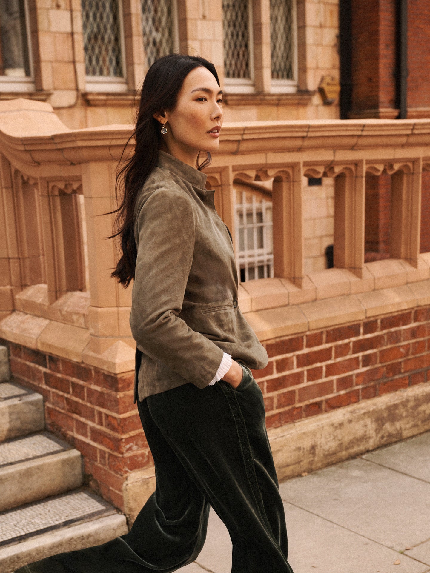 Robyn suede jacket - Khaki