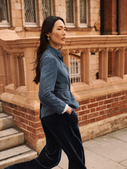 Robyn suede jacket - Denim Blue