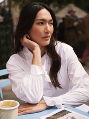 Romi cotton tie cuff shirt - White