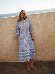 Rosa cotton broderie dress - Blue | NRBY Clothing
