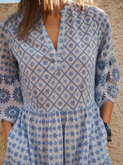 Rosa cotton broderie dress - Blue | NRBY Clothing