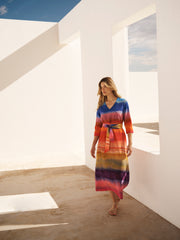 Rosemarie silk carnival stripe dress | NRBY Clothing