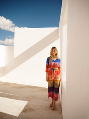 Rosemarie silk carnival stripe dress | NRBY Clothing
