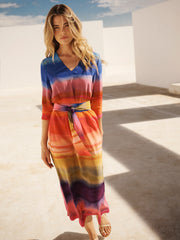 Rosemarie silk carnival stripe dress | NRBY Clothing