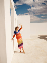 Rosemarie silk carnival stripe dress | NRBY Clothing