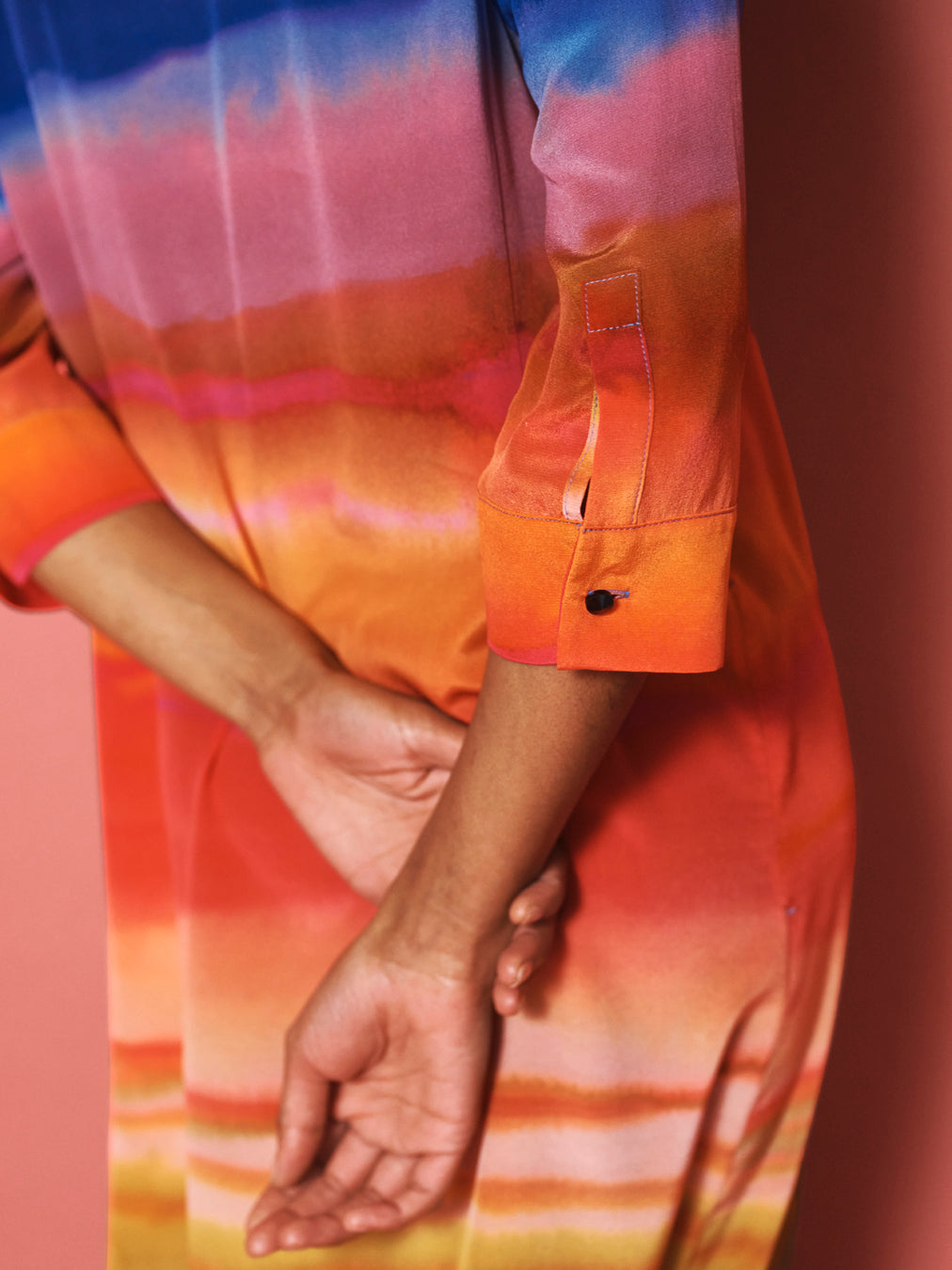 Rosemarie silk carnival stripe dress