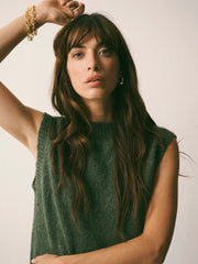 Rosie alpaca blend tank - Khaki
