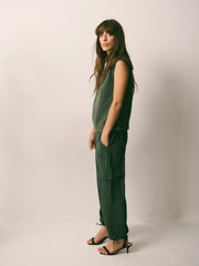 Becca silk cargo pant - Khaki