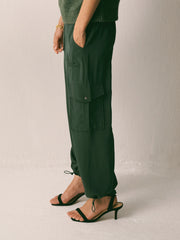 Becca silk cargo pant - Khaki