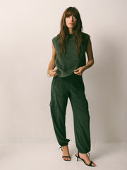 Becca silk cargo pant - Khaki