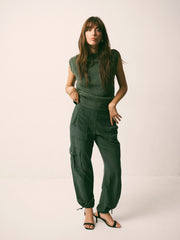 Becca silk cargo pant - Khaki