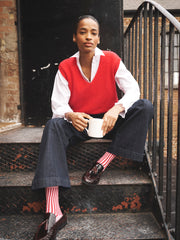 Rosie alpaca blend v-neck tank - Red