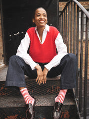 Rosie alpaca blend v-neck tank - Red