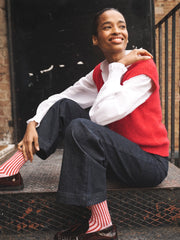 Rosie alpaca blend v-neck tank - Red