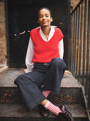 Rosie alpaca blend v-neck tank - Red