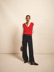 Rosie alpaca blend v-neck tank - Red