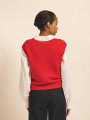 Rosie alpaca blend v-neck tank - Red