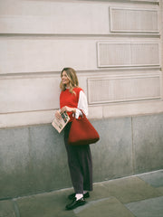 Rosie alpaca blend crew neck tank - Red | NRBY Clothing