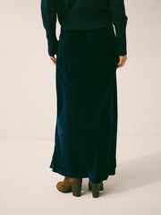 Cyd silk blend velvet bias cut skirt - Midnight | NRBY Clothing