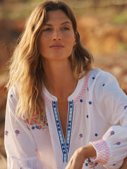 Birdie cotton embroidered top - White | NRBY Clothing