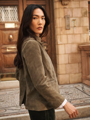 Robyn suede jacket - Khaki