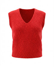 Rosie alpaca blend v-neck tank - Red | NRBY Clothing