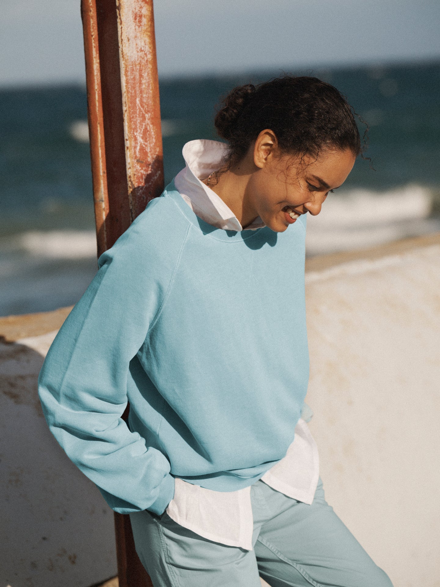 Sandi cotton sweatshirt - Aqua