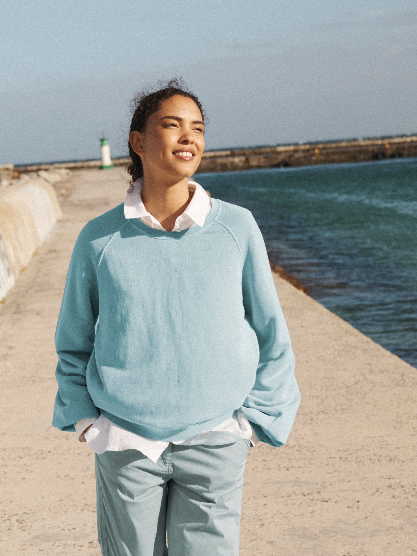 Sandi cotton sweatshirt - Aqua