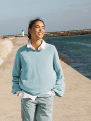 Sandi cotton sweatshirt - Aqua