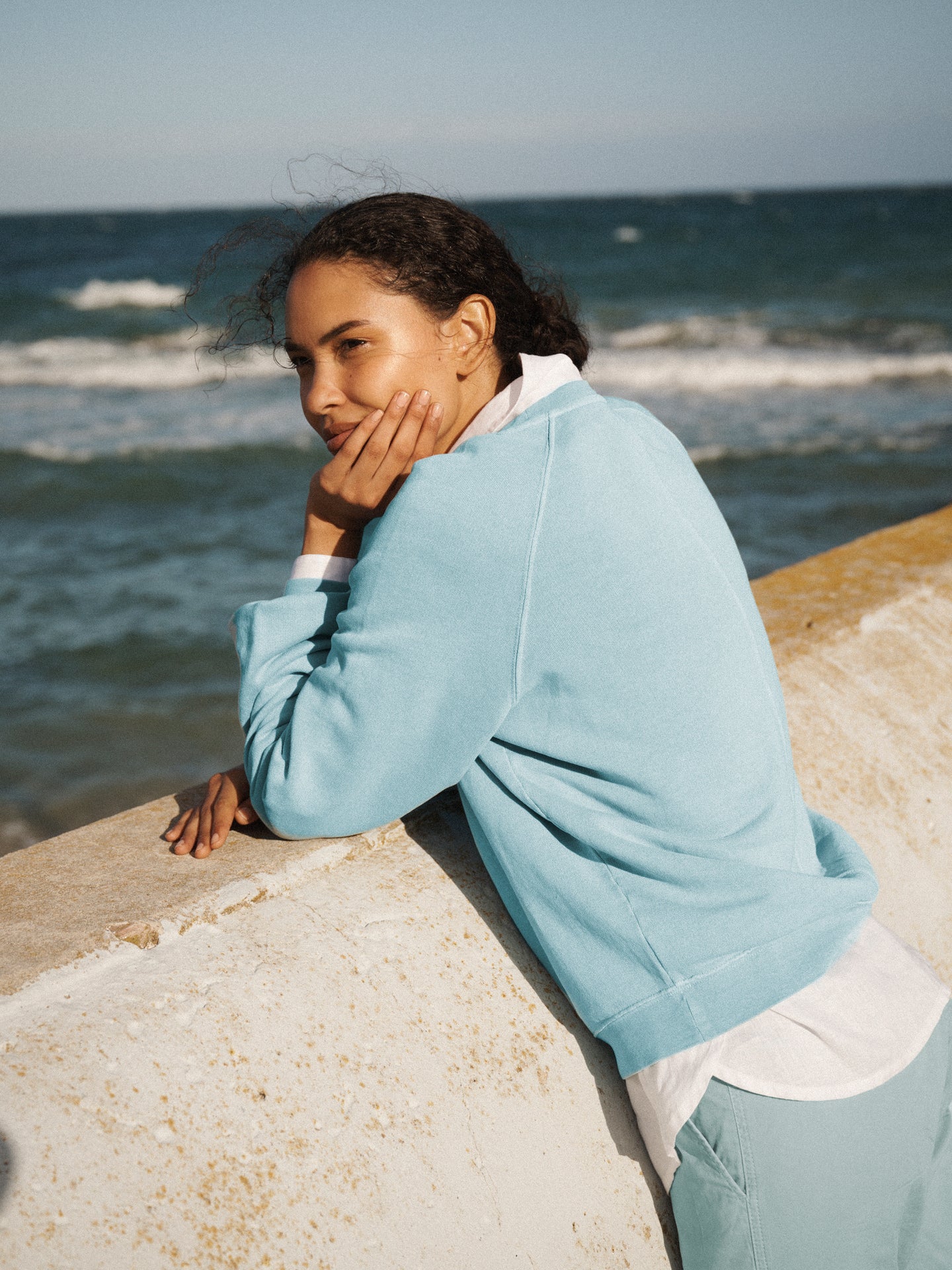 Sandi cotton sweatshirt - Aqua