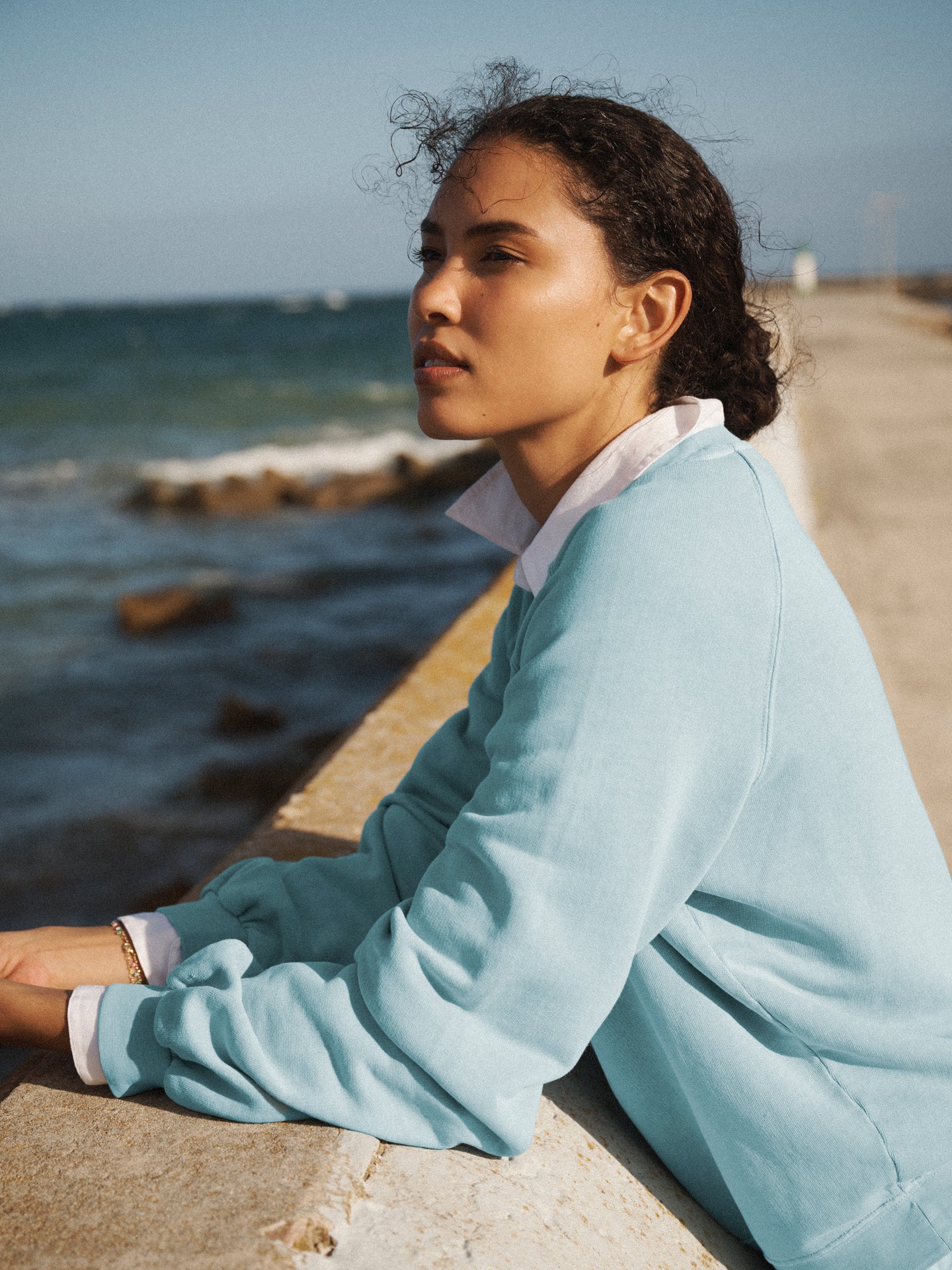 Sandi cotton sweatshirt - Aqua