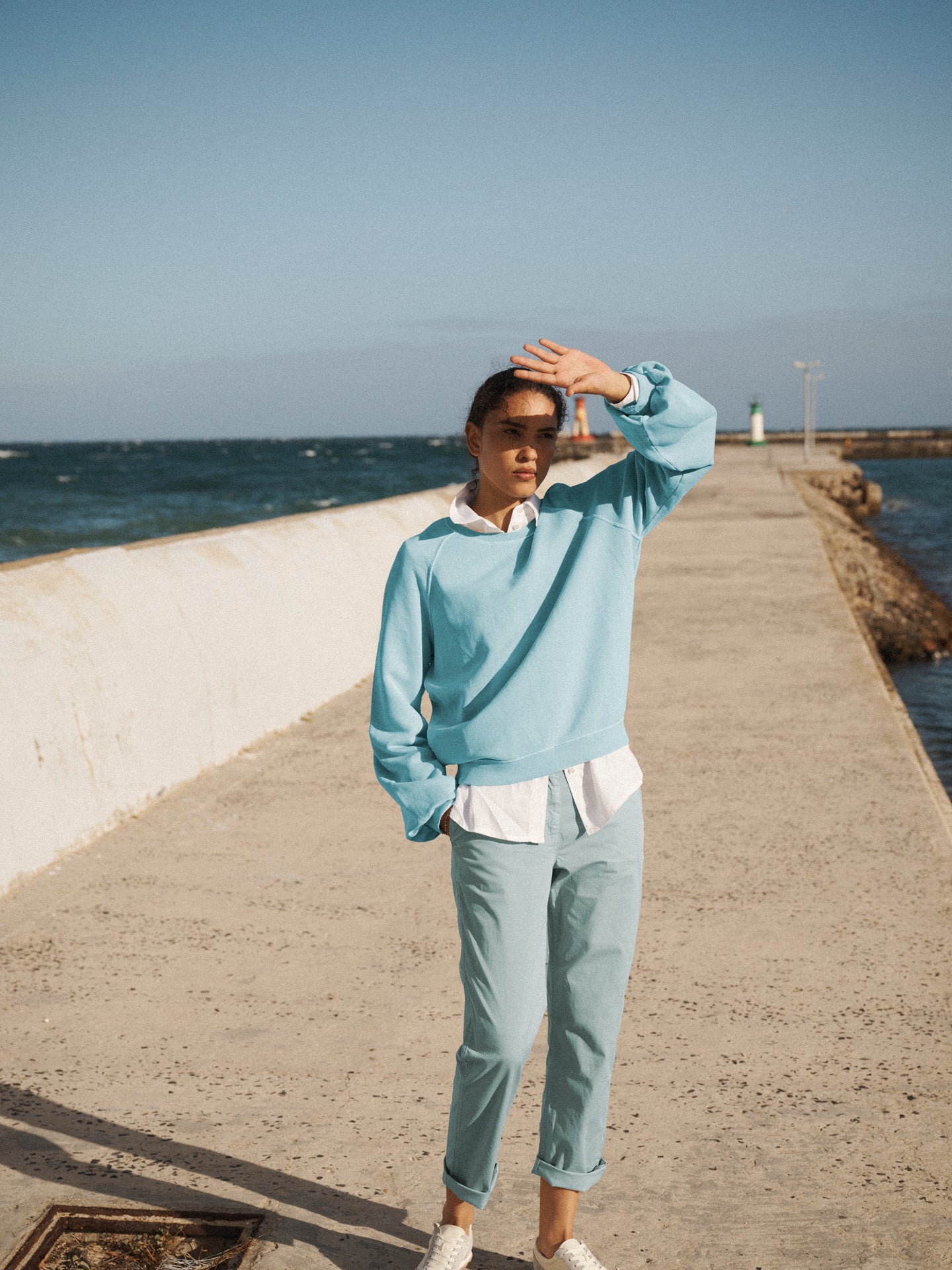 Sandi cotton sweatshirt - Aqua